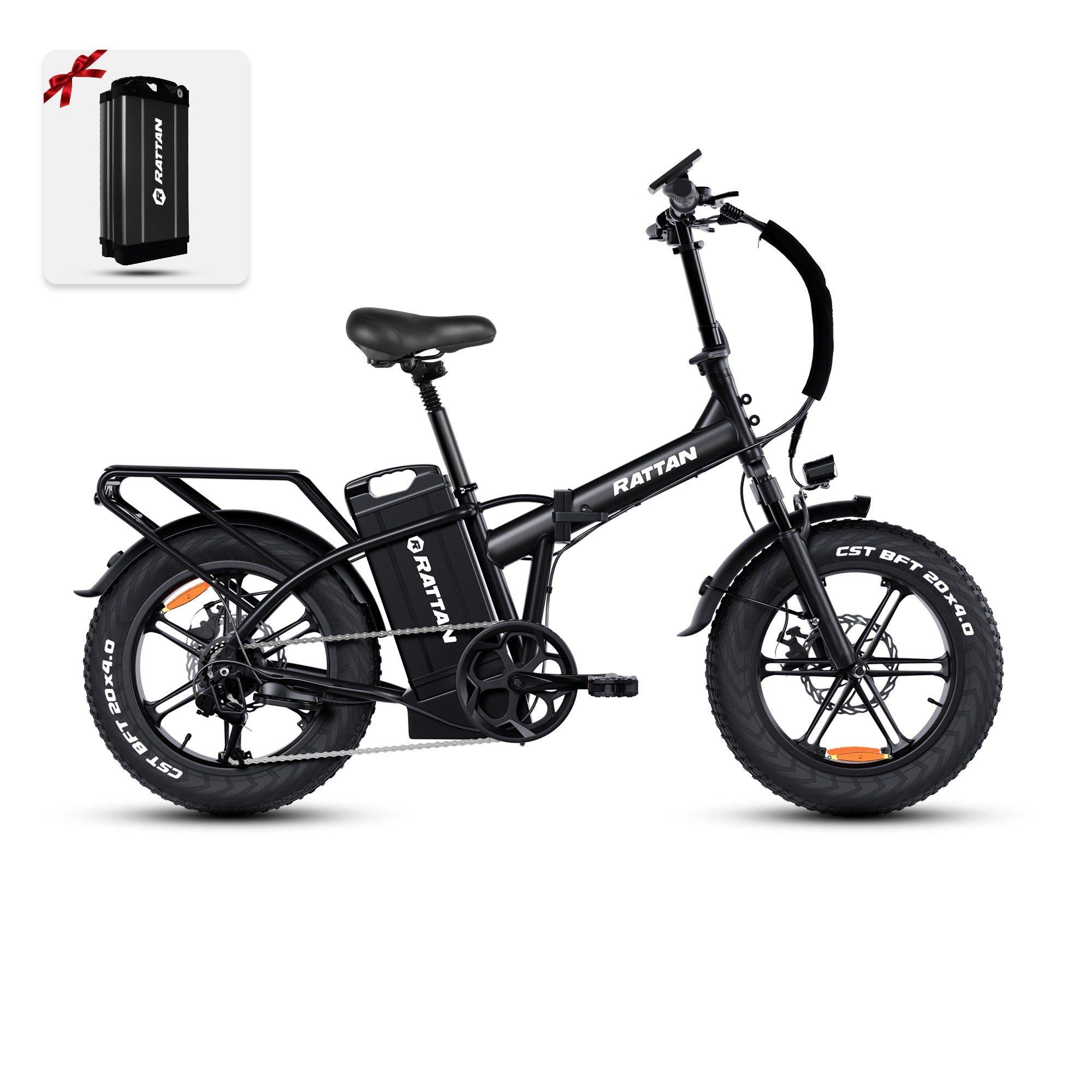 rattan electric bicycle Rattan Foldable Ebikes 40.5AH Removable Battery 20" x 4.0 Fat Tire