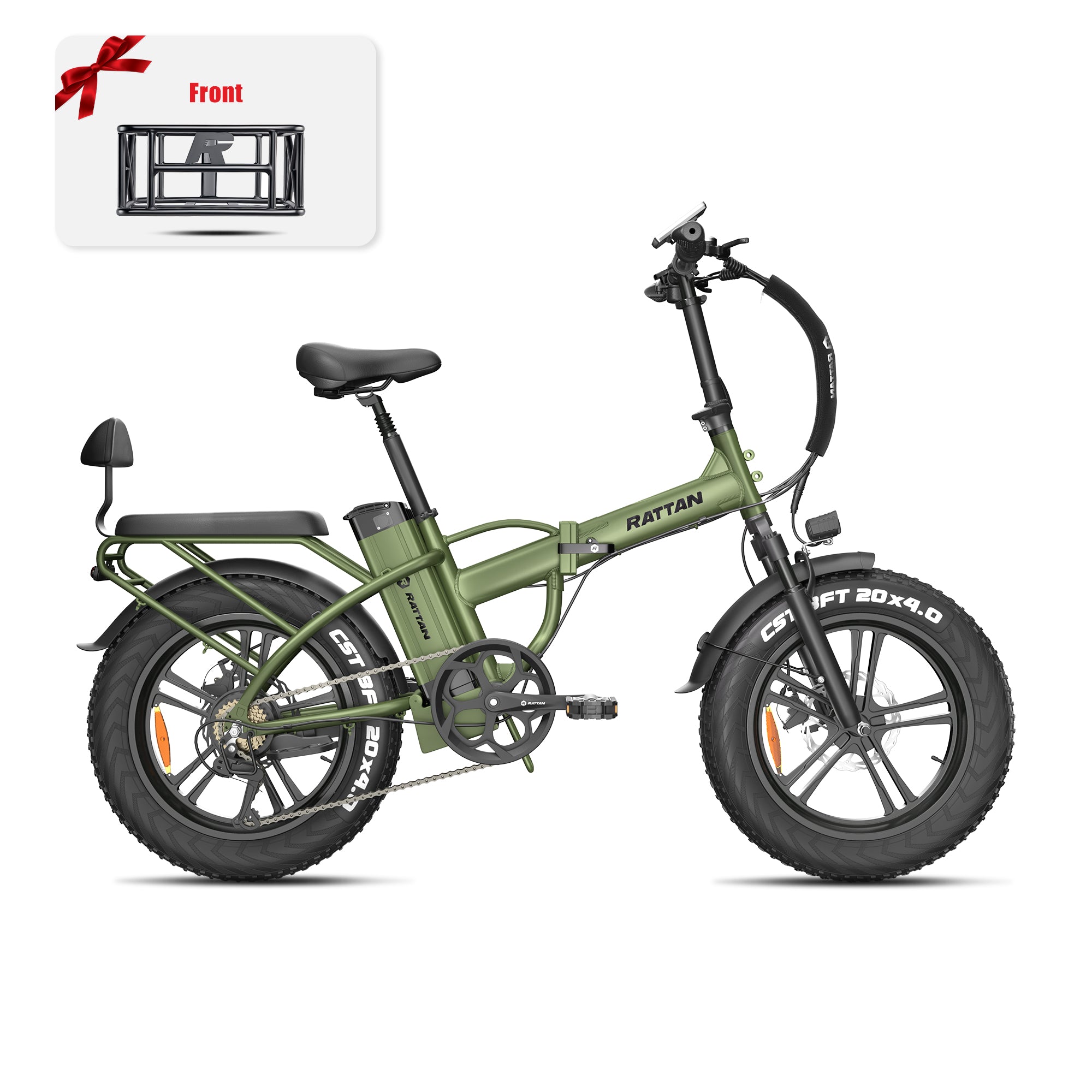 Rattan Foldable Ebikes 750W Motor 20
