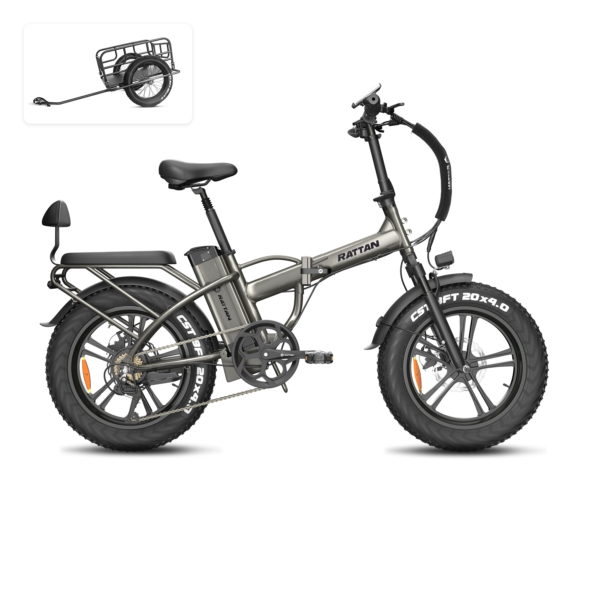 Rattan Foldable Ebikes 750W Motor 20