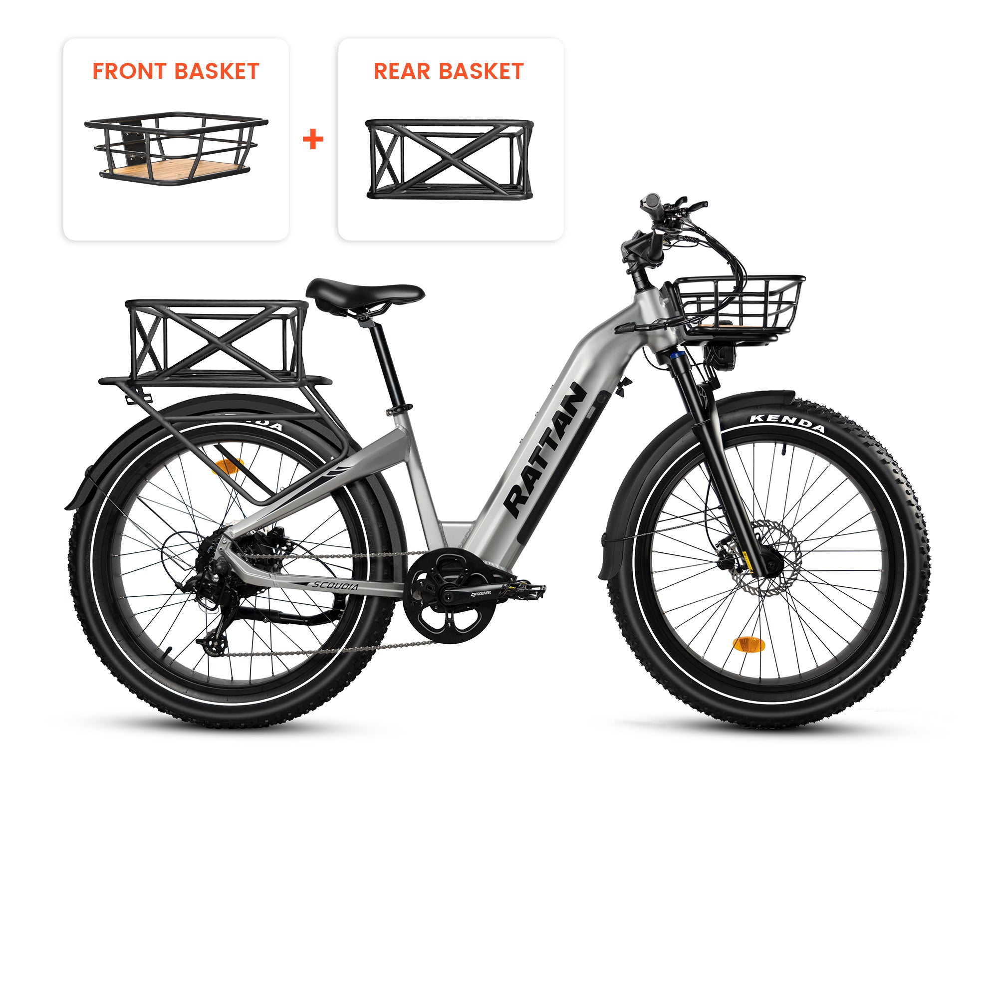 562 ebikes electric bicycle Rattan Fat Tyre Electric Bike | 48V 960Wh Battery and step-through frame